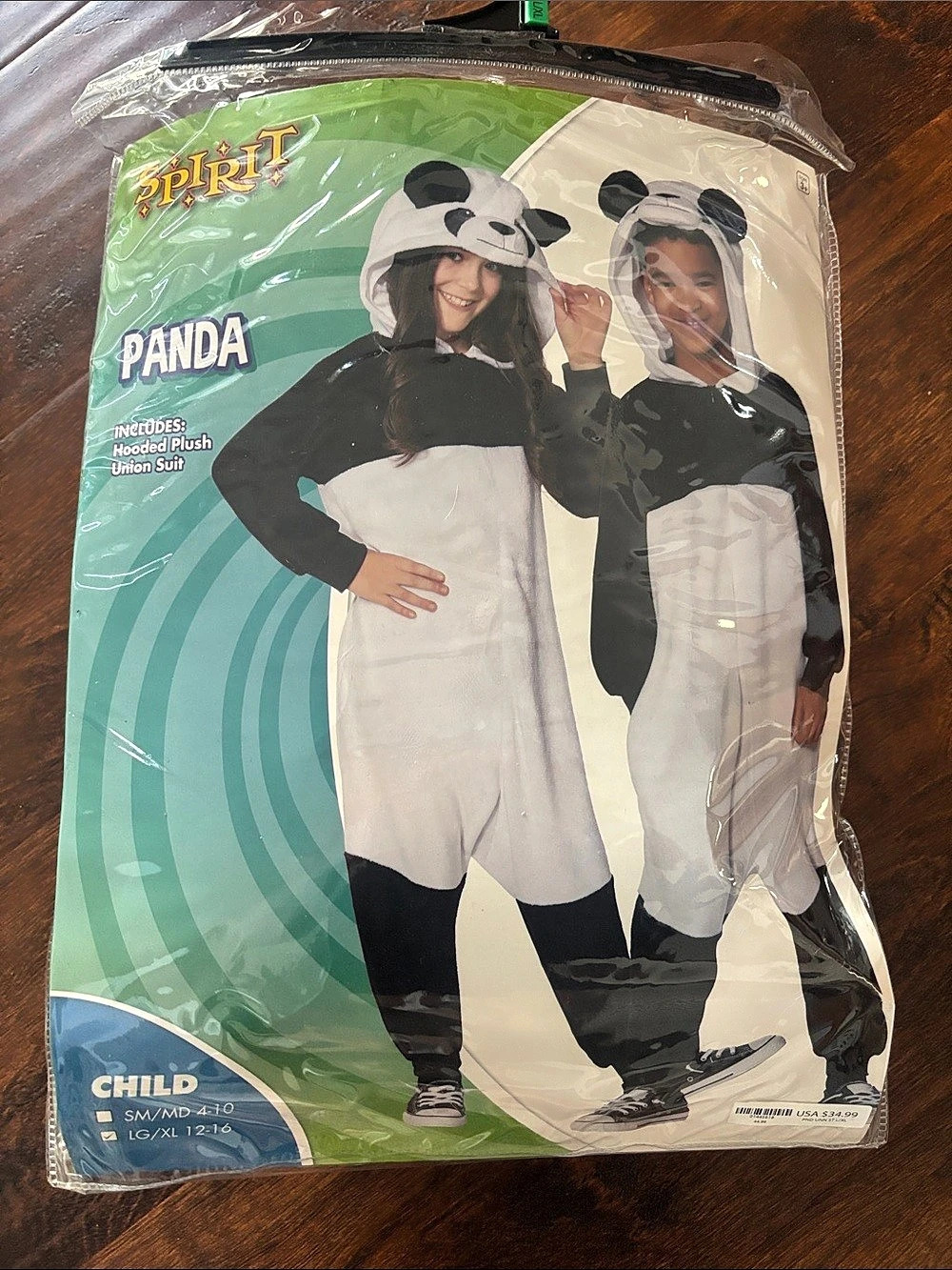 Spirit Halloween Panda Costume Kids  Lg 12-16